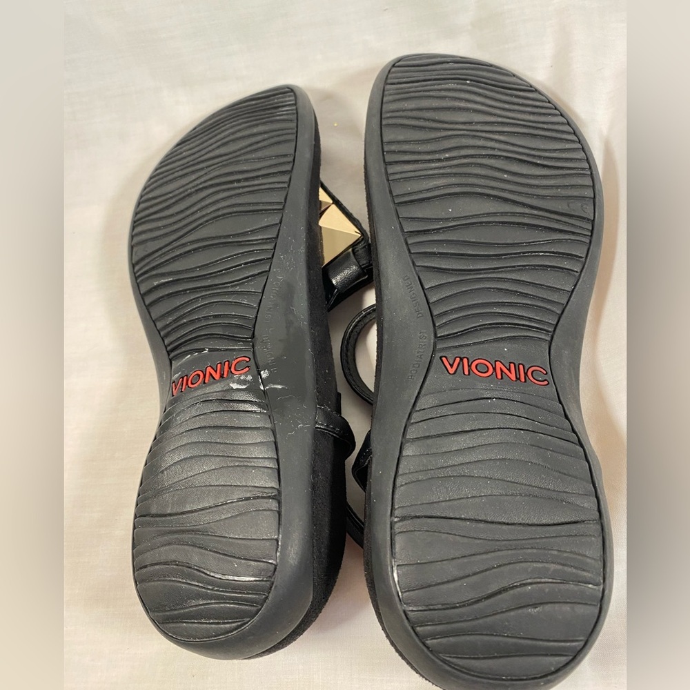 Vionic Nala T Strap Black Flip Flop Sandals‎ Women’s Size 7 - Picture 5 of 6